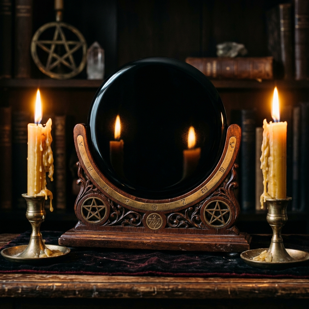 Espejo de Obsidiana Negra para Scrying